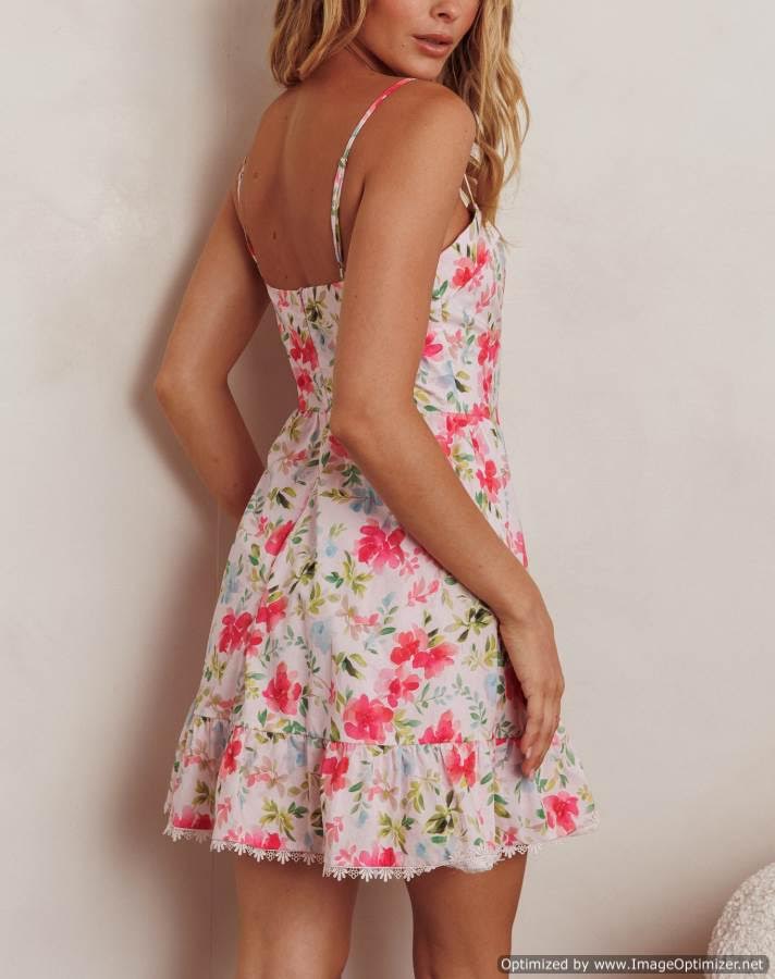 'Daria' Floral Print Mini Dress