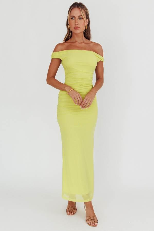 'Alexa' Lime Maxi Bodycon Dress