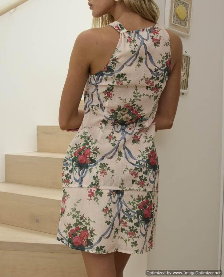 'Riviera' Mini Skirt Floral Print