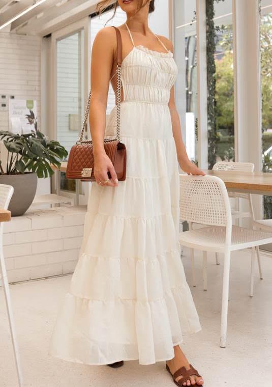 'Sienna' Maxi Dress in Ivory