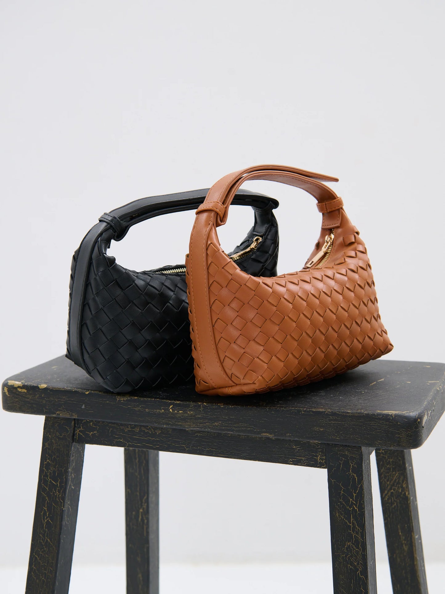 Celia Woven Handbag in Black