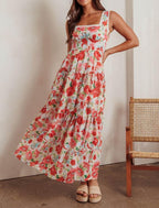 'Summer Love' Floral Maxi Dress Pink