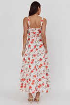 'Red Blossom' Floral Maxi Dress