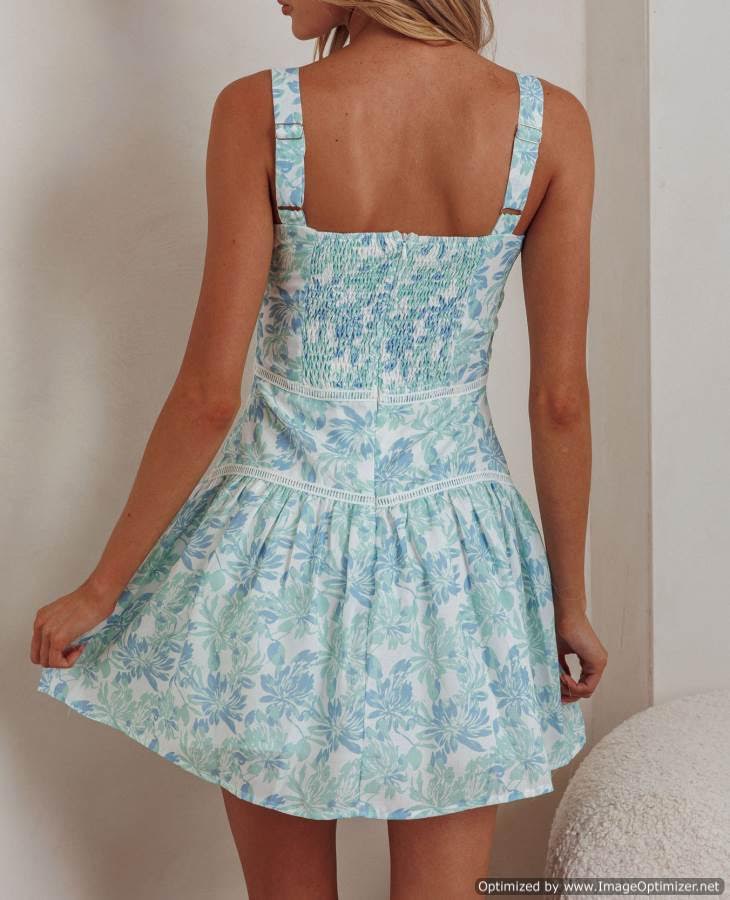 'Madison' Blue Mini Beach Dress
