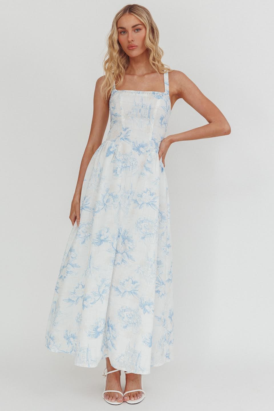 Celine Linen Blend Maxi Dress