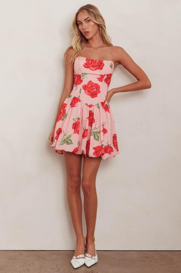 She's In Bloom Pink Mini Dress