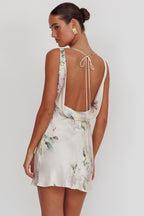 Bambi Satin Cowl Neck Mini Dress