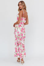 Las Palmas Pink Floral Maxi Dress
