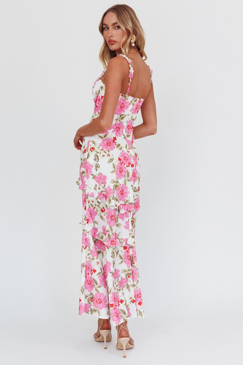 Las Palmas Pink Floral Maxi Dress