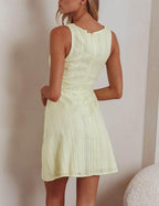 'Beach Days' Mini Dress in Pastel Yellow