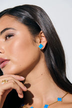 ELENA Earrings in 18K Gold Plated in Blue