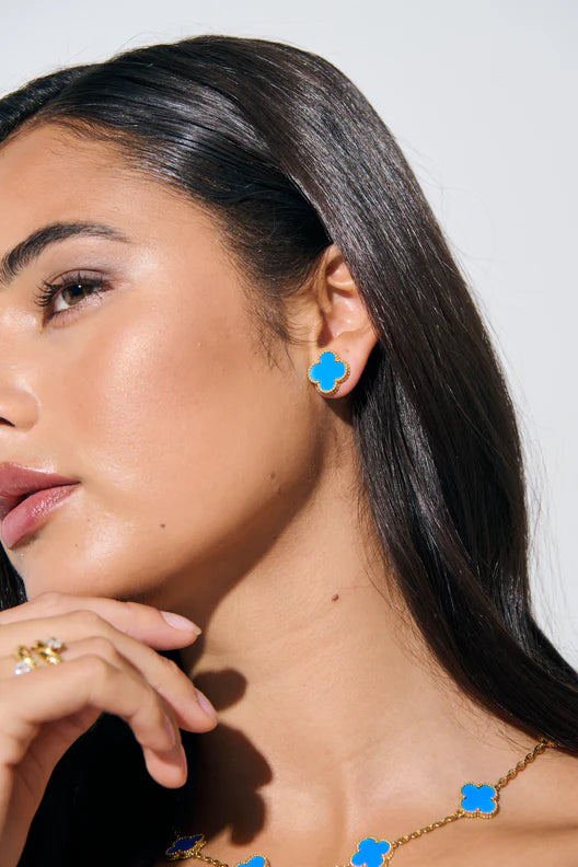 ELENA Earrings in 18K Gold Plated in Blue