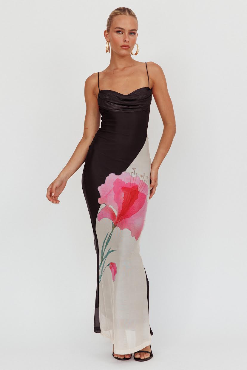 Athina Black Strappy Dress