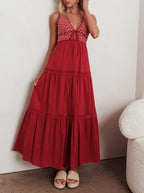 Lolita Maxi Dress in Burgandy