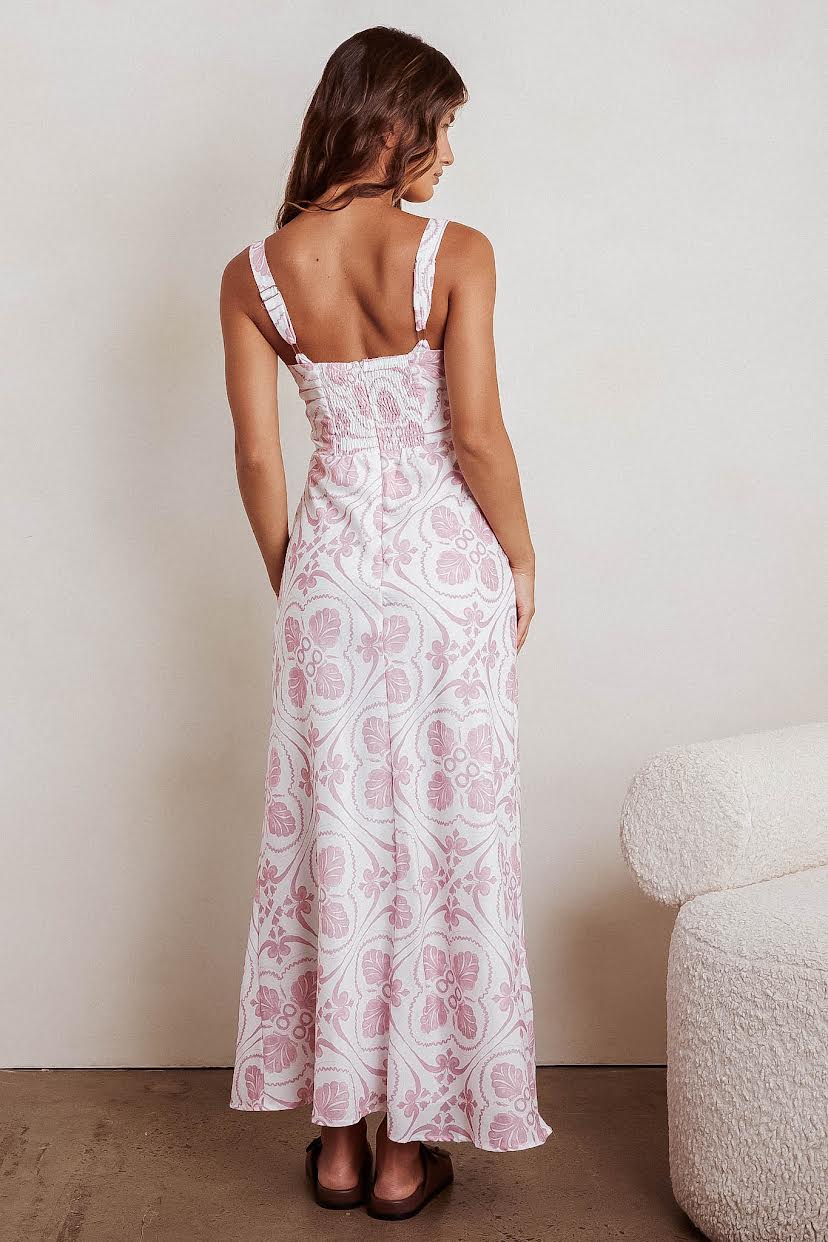 'Rosalie'  Dress- Soft Pink Floral Summer Dress
