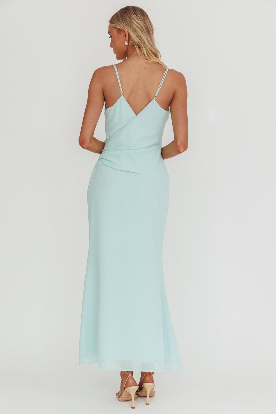 Sky Blue Wrap Maxi Dress – Elegant Occasion Dress