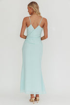 Sky Blue Wrap Maxi Dress – Elegant Occasion Dress