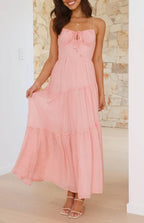 'Blushed' Pink Tiered Maxi Dress – Lightweight Summer Sundress