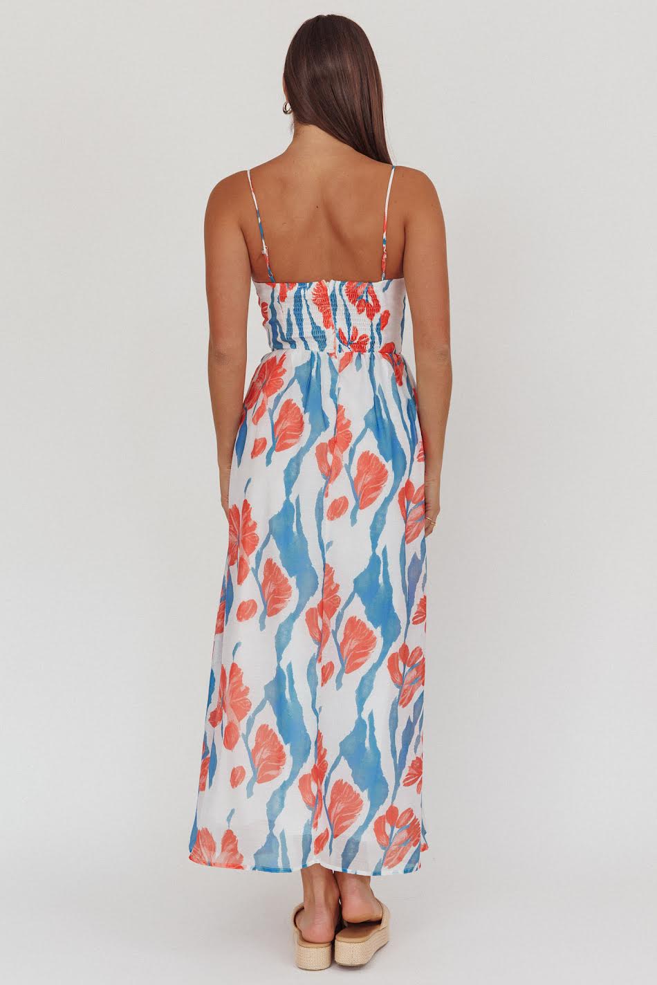 Coral Coast Floral Maxi Dress – Strapless Summer Maxi