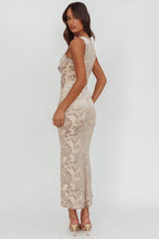 Celeste Floral Mesh Midi Dress – Mocha
