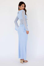 'Sky' Blue Sheer Panel Knit Two-Piece Set