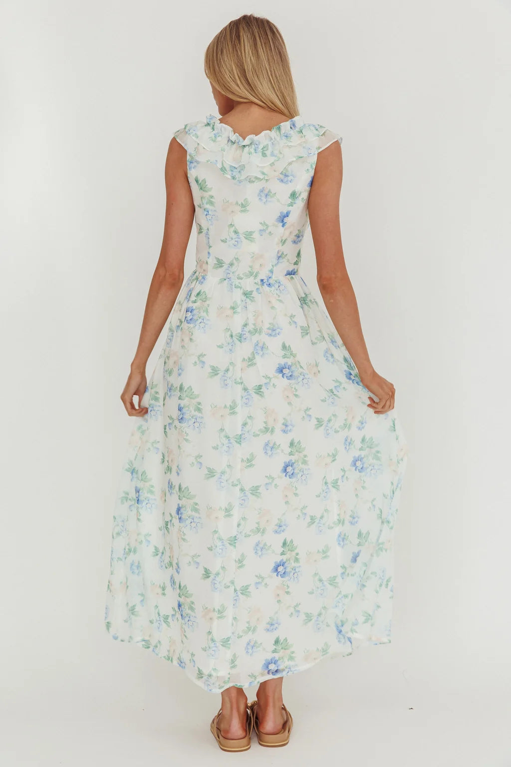 Fleur Romance Tie-Front Maxi Dress