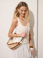 ST TROPEZ BANANA STRAW BAG IN TAN