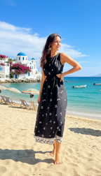 Midnight Breeze Cutout Midi Dress