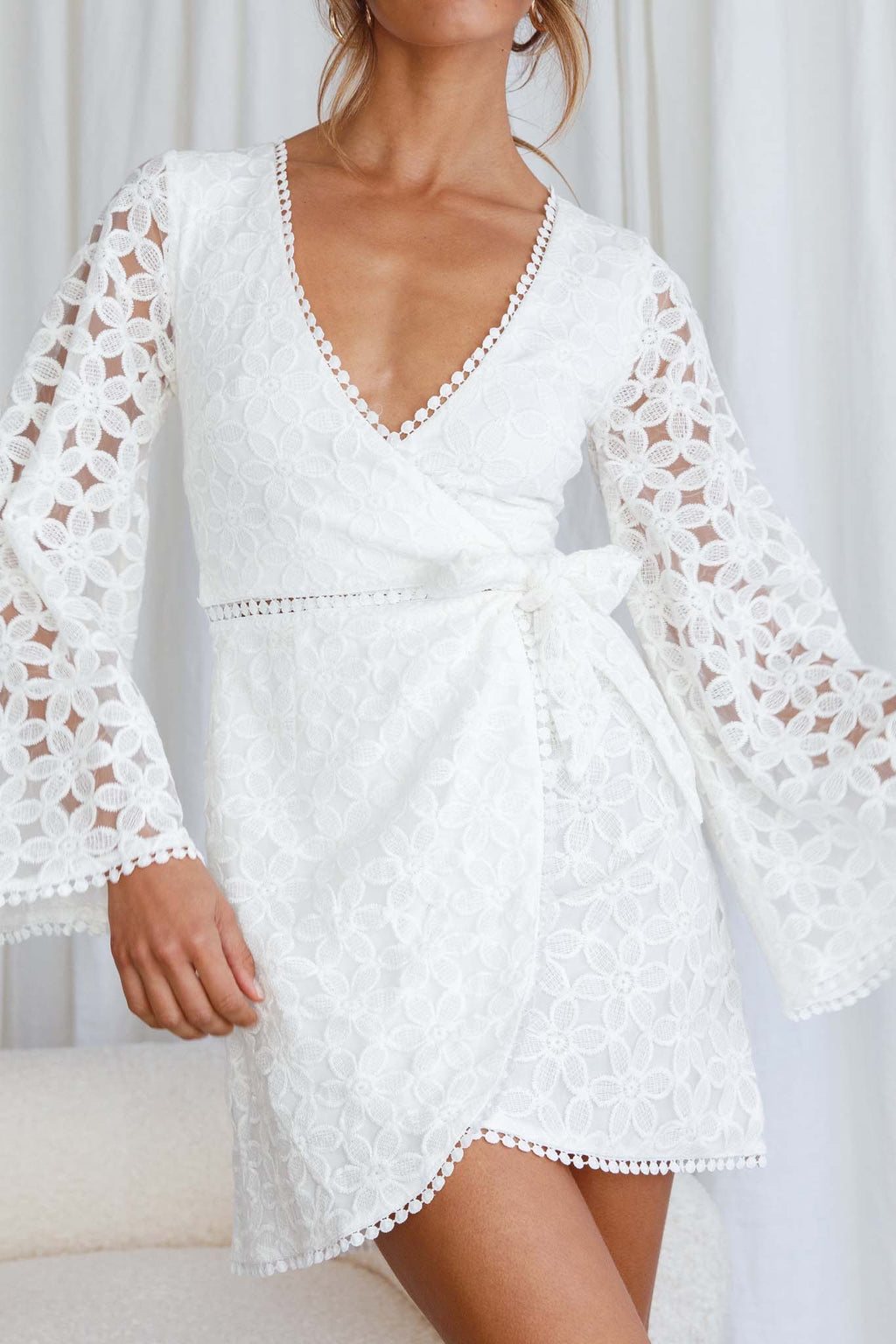 'Angelique' White Lace Dress