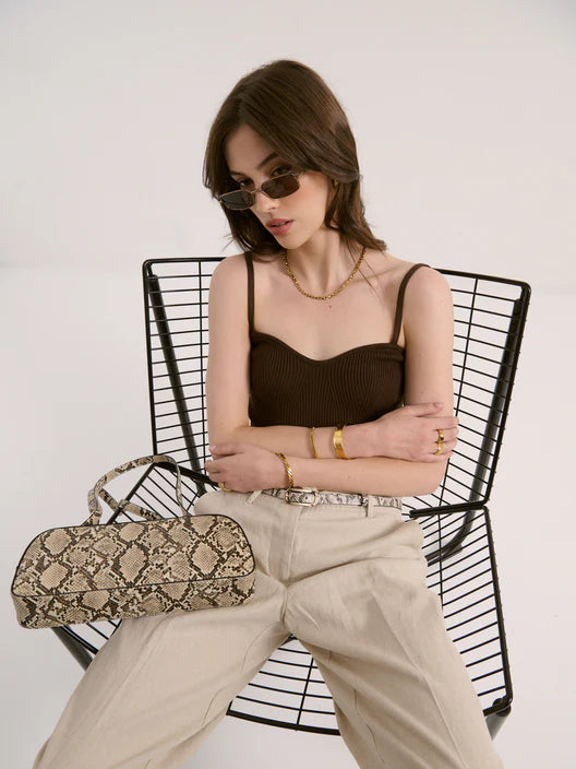 ALANA BAGUETTE BAG IN SNAKE SKIN