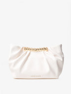 Aura Gathered Clutch Bag – Cream
