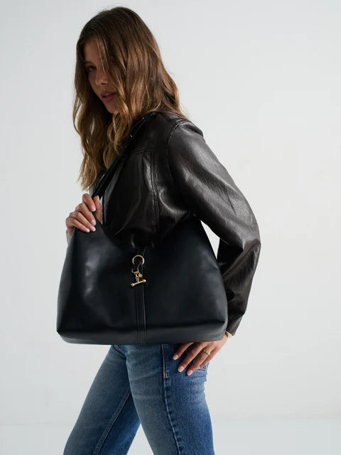 Midnight Luxe Oversized Tote Bag – Black
