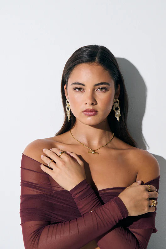 JEMMA STATEMENT DIAMANTÉ EARRINGS
