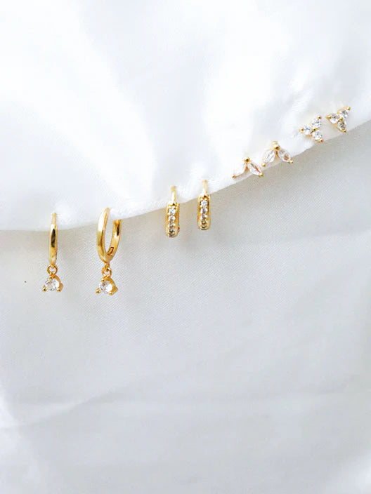 SUMMER 18K GOLD STACKER EARRING SET