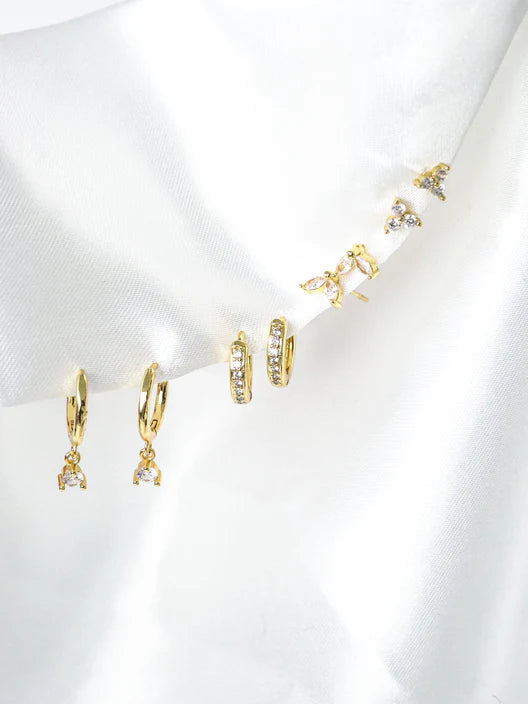 SUMMER 18K GOLD STACKER EARRING SET