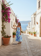Sofia Blue Floral Maxi Dress