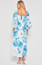 Floral Maxi Dress with Metal Clasp