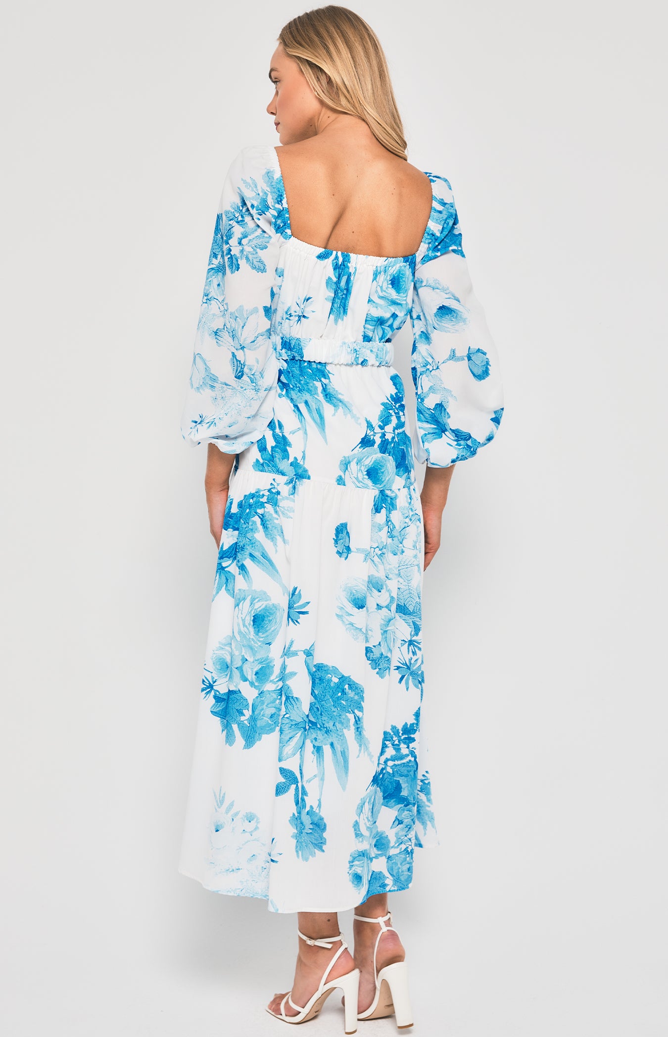 Floral Maxi Dress with Metal Clasp