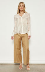 Monaco Matte Organza Button-Up Shirt
