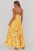 Golden Hour Yellow Floral Maxi Dress