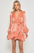 Bianca Peach Mini Dress