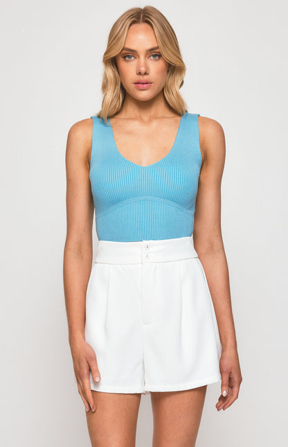 Blue Knit Top