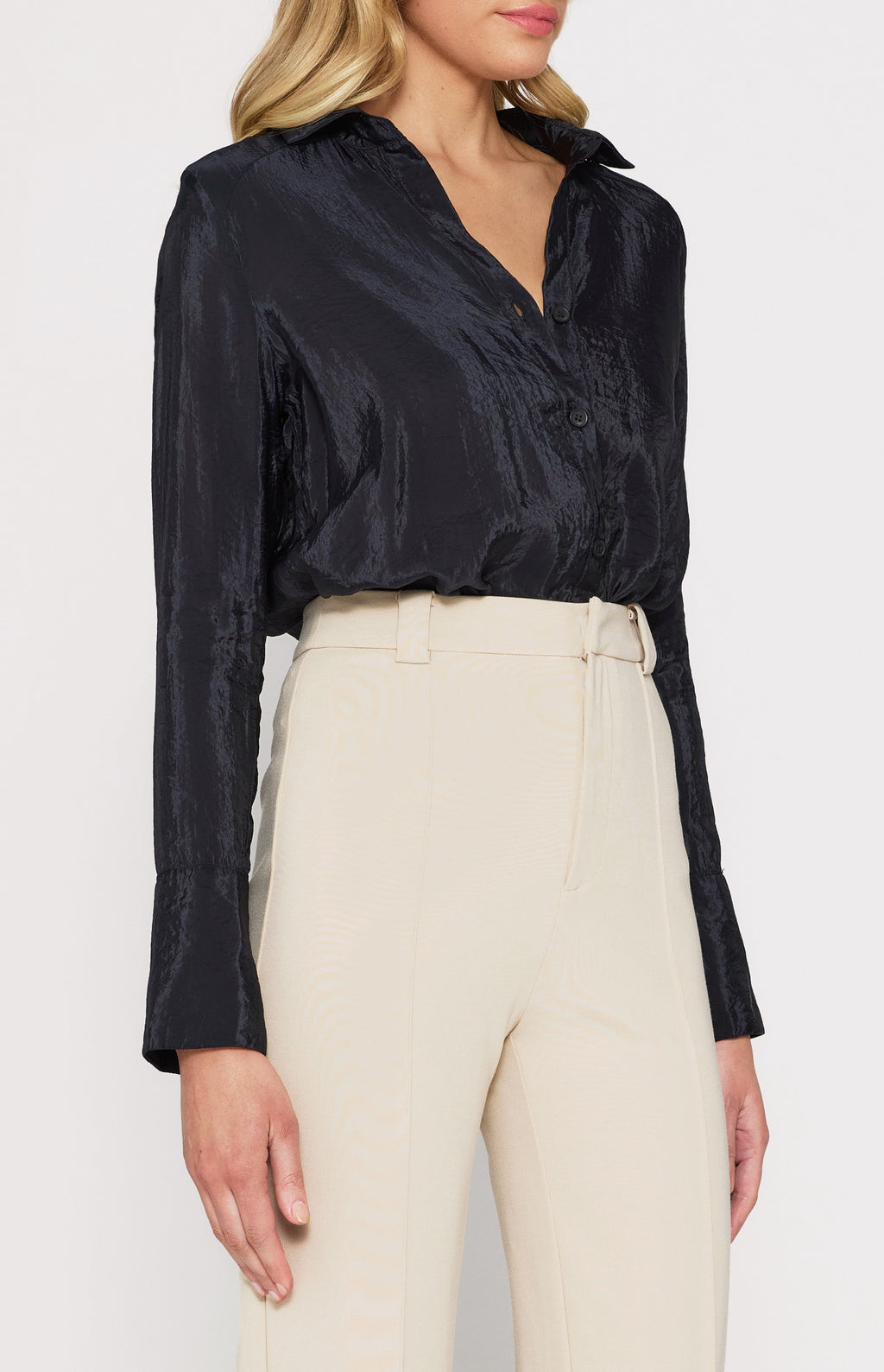 Willow Satin Look Long Sleeve Shirt